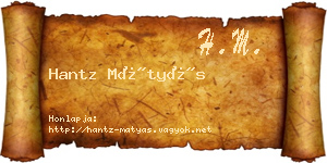 Hantz Mátyás névjegykártya
